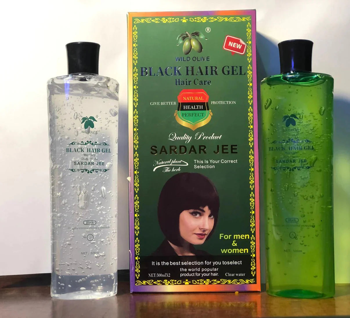 Sardar Jee Black Hair Color Gel SARDAR JEE EASY DYEING COLOURING GEL + OIL 2 BOTTLES 1000 ML