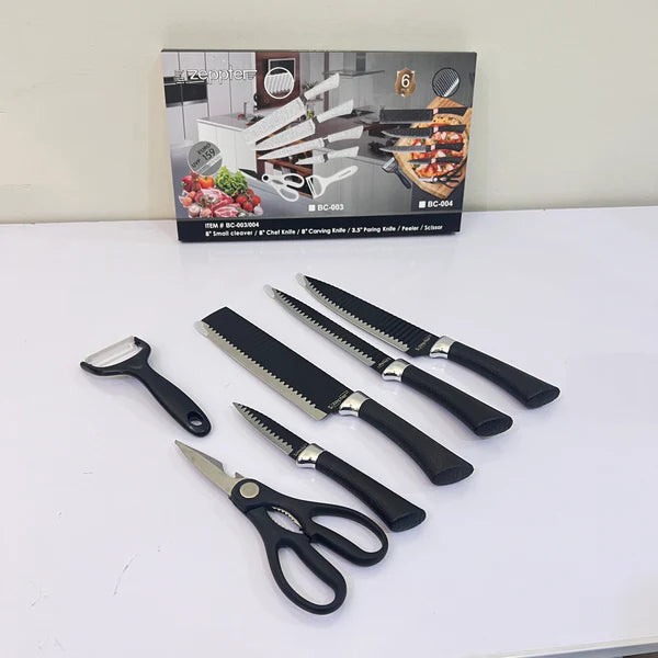 Zepter 6 in 1 Kitchen knives set with peeler & Scissor - Made for Europe