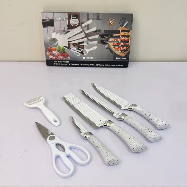 Zepter 6 in 1 Kitchen knives set with peeler & Scissor - Made for Europe